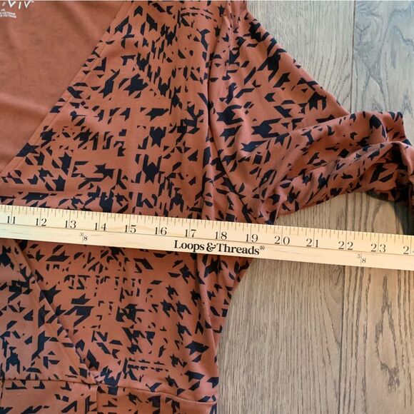 Ava & Viv Dress Women’s XXL Brown Black Animal Leopard V-Neck Faux Wrap Midi. - Picture 13 of 14